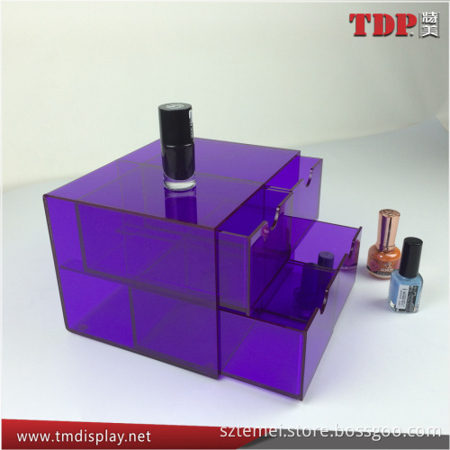 wholesale 2016 new see-through purple mini cosmetic storage 4 tier drawers acrylic makeup organizer